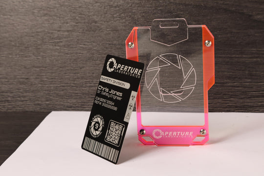 Cyberpunk Badge Holder – Aperture Laboratories Keycard Holder for Techwear