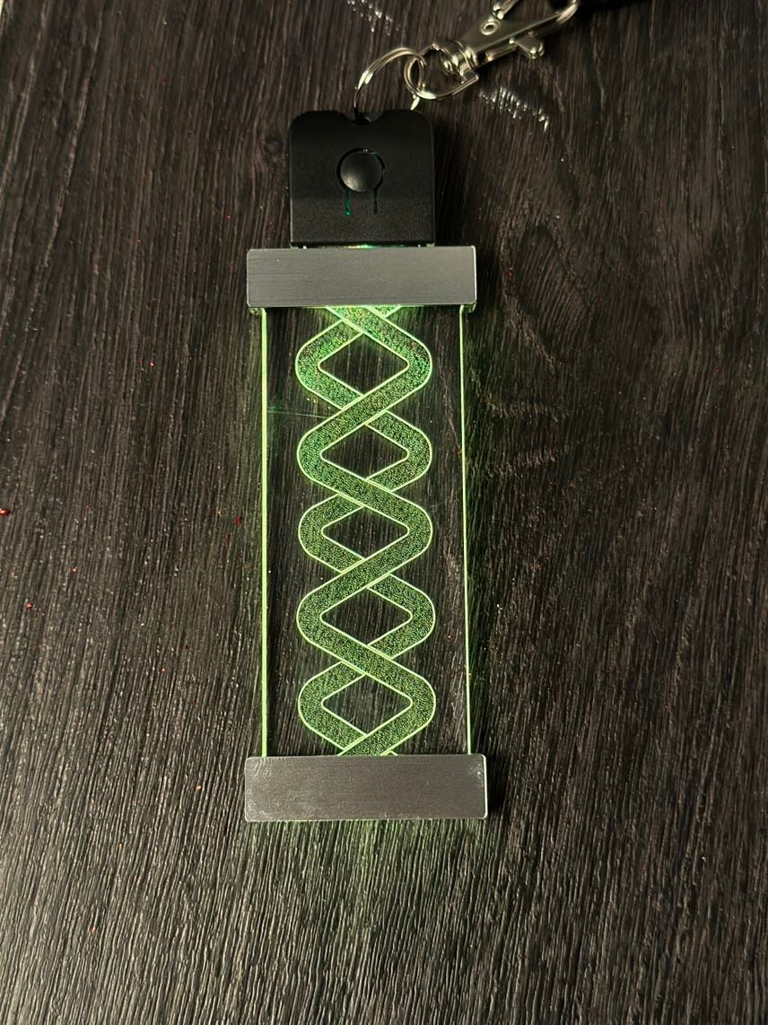 Cyberpunk LED Pendant - Rechargeable 7 Color LED Keychain Ornament with USB Charging