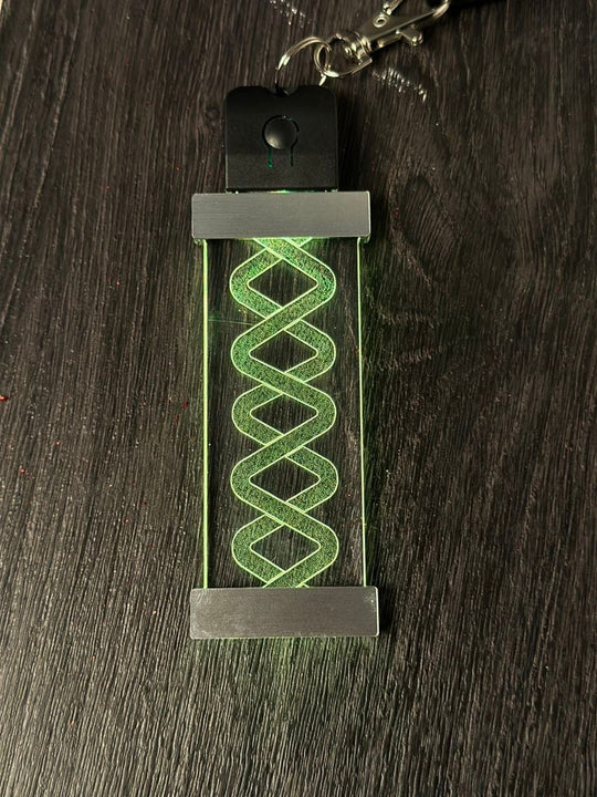 Cyberpunk LED Pendant - Rechargeable 7 Color LED Keychain Ornament with USB Charging