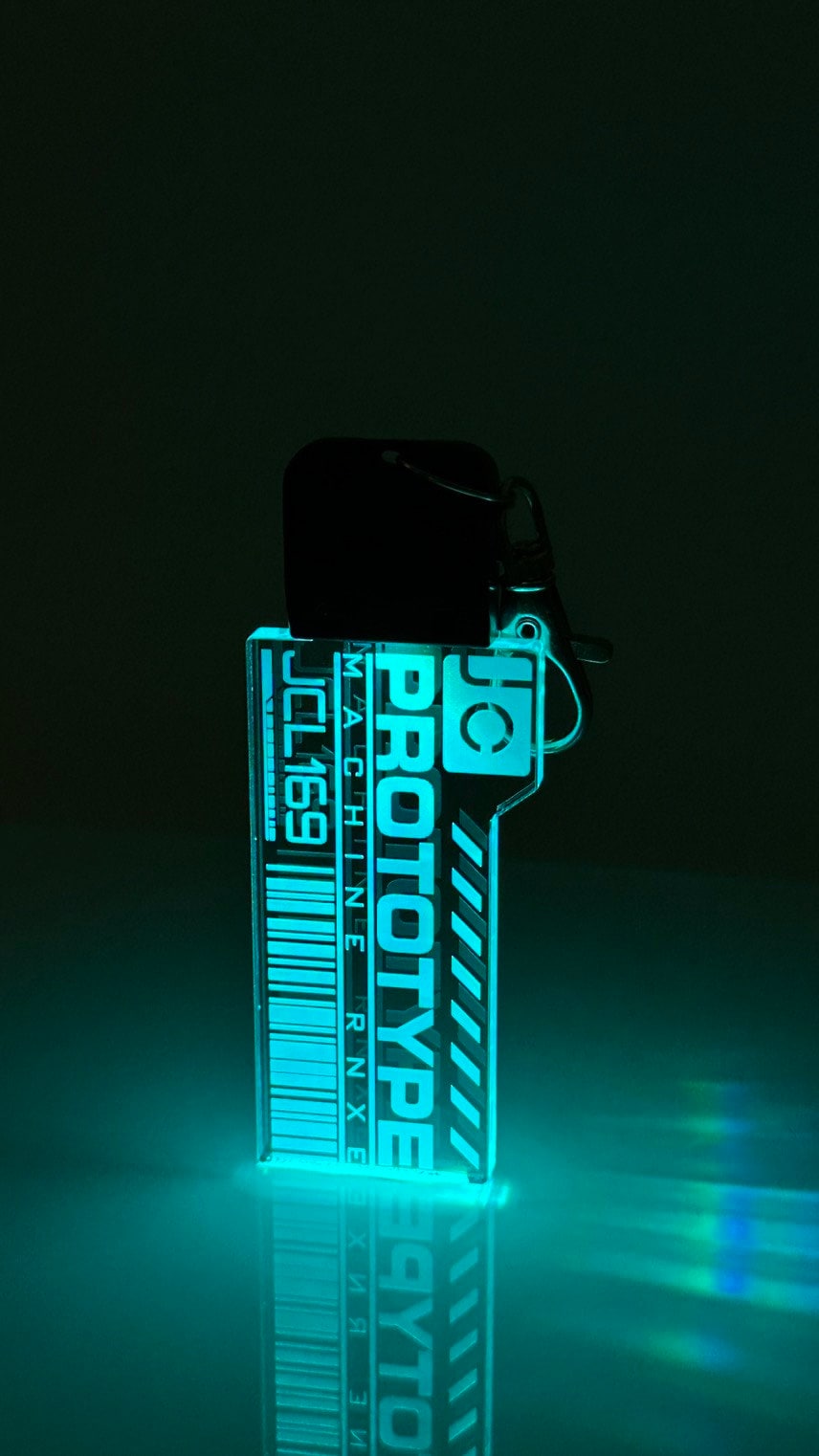 Color Changing Keychain - Cyberpunk LED Light Up Keychain with USB Charging Cord
