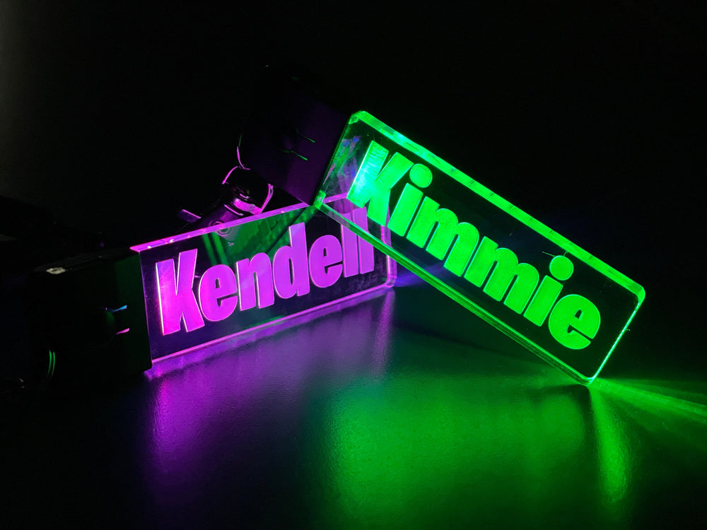 Personalized LED Keychain – Color Changing Acrylic Light Up Bag Charm | Custom Name Tag Gift
