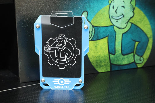 Cyberpunk Badge Holder – Vault-Tec Keycard Holder | Engraved Acrylic ID Case