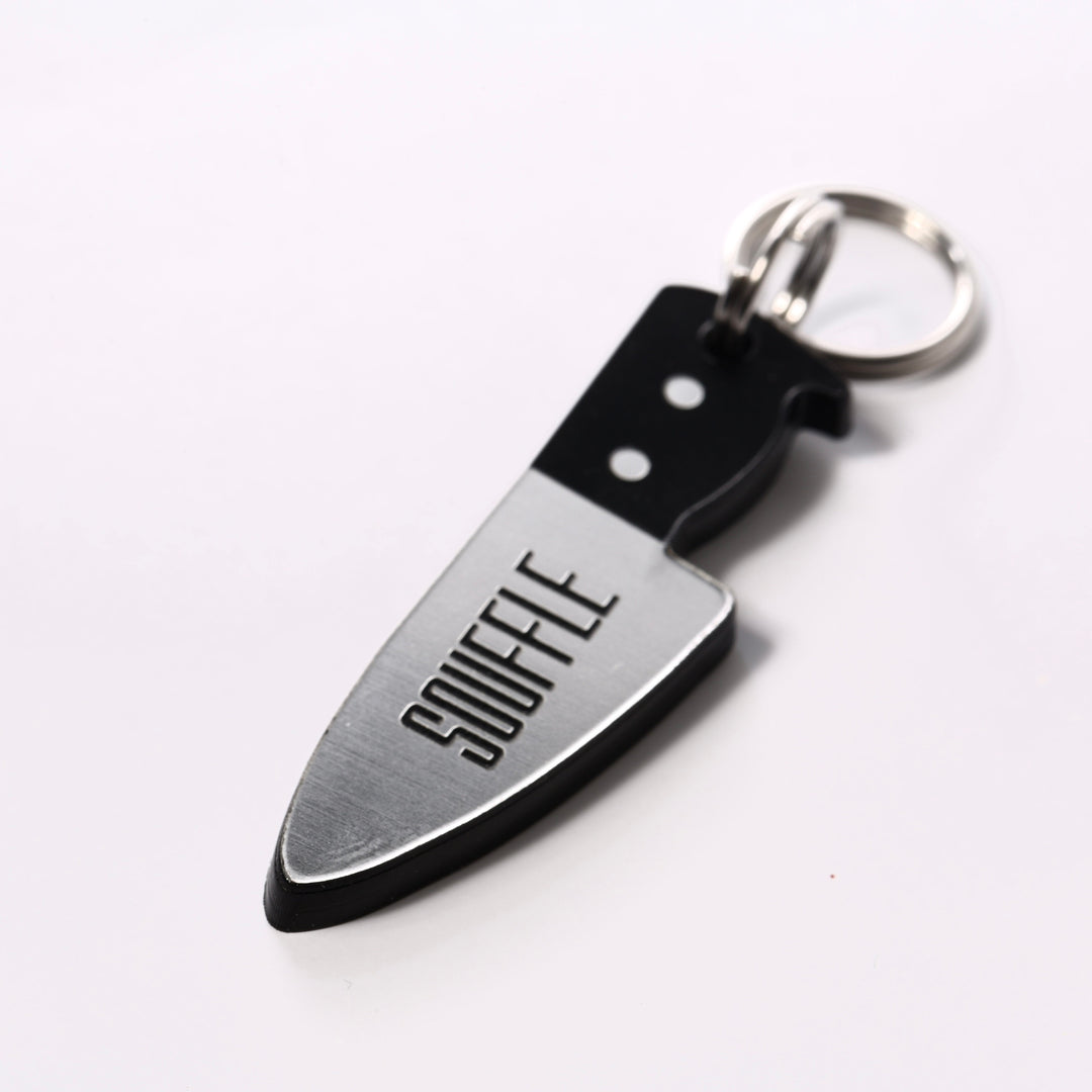 Personalized Pet Tag | Chef Knife Design, Laser Cut Acrylic Custom Pet ID Tag, Quiet