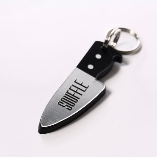 Personalized Pet Tag | Chef Knife Design, Laser Cut Acrylic Custom Pet ID Tag, Quiet