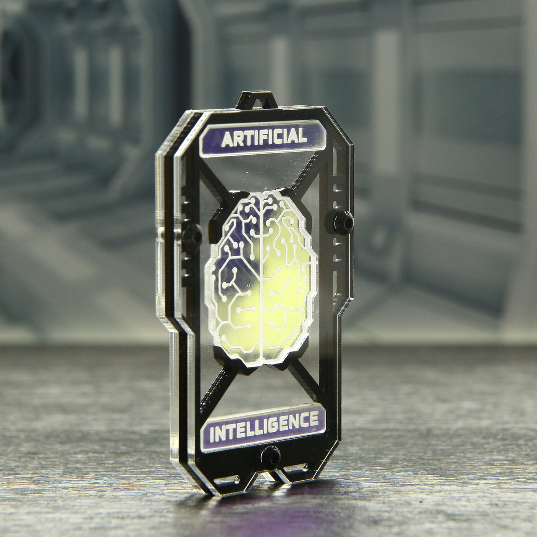 Cyberpunk Key Necklace - AI Pendant Layered Acrylic Charm With Hex Screws