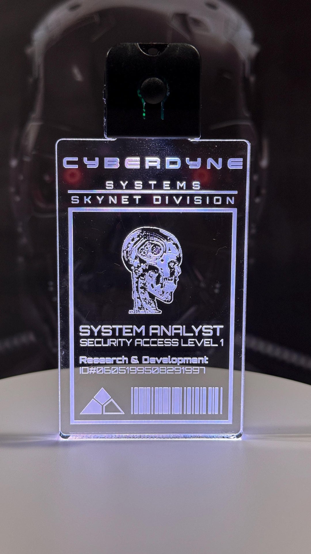 LED Illuminated Badge - Cyberpunk Color Changing Acrylic Light Pendant with USB Charging