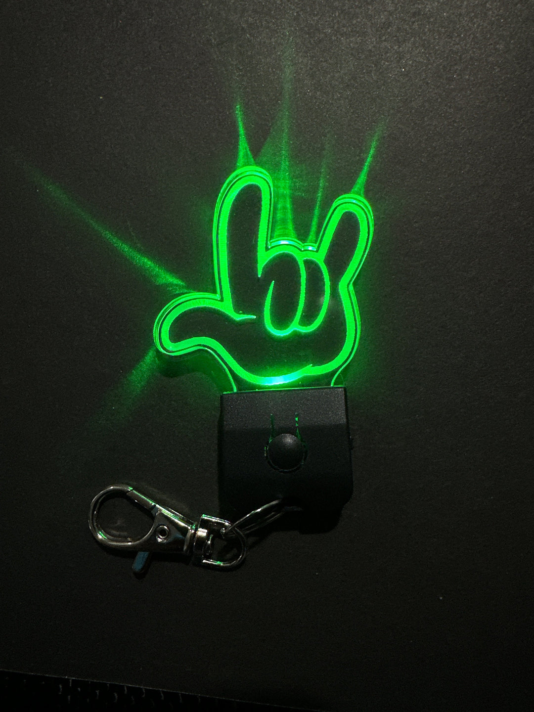 LED Love Keychain – Color Changing ASL Love Symbol | Rechargeable Acrylic Gift