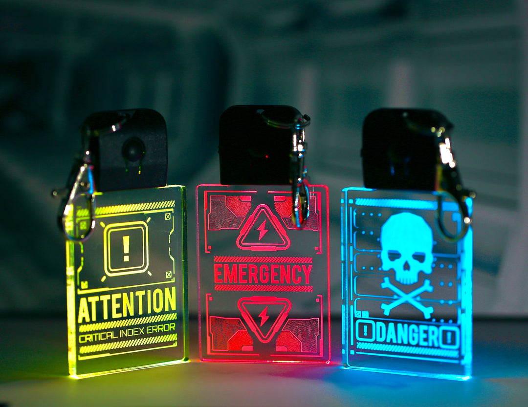 Color Changing Keychain - Cyberpunk LED Light Up Keychain with USB Charging Cord