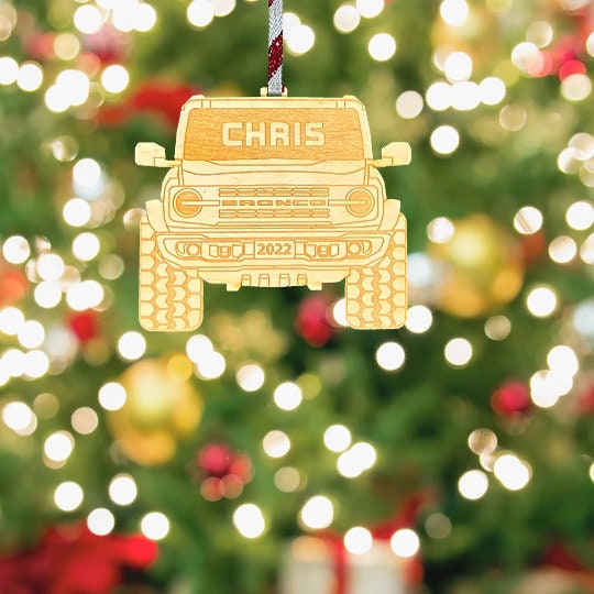 Personalized Christmas Ornament – 4x4 Laser Engraved Wood & Acrylic Decoration