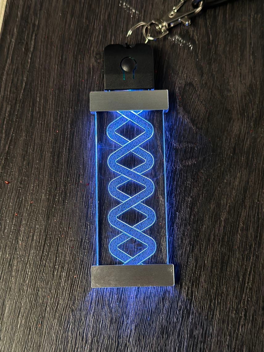 Cyberpunk LED Pendant - Rechargeable 7 Color LED Keychain Ornament with USB Charging
