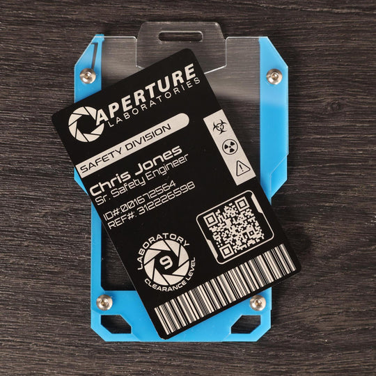 Aperture Laboratories ID Card - Personalized Laser Engraved Aluminum Portal Fan Gift