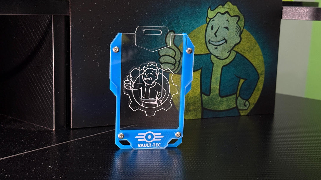 Cyberpunk Badge Holder – Vault-Tec Keycard Holder | Engraved Acrylic ID Case