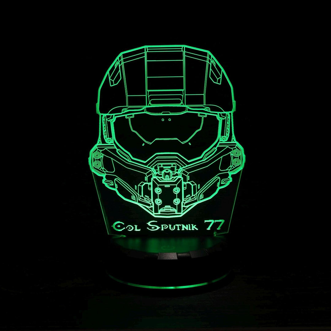 Master Chief Helmet LED Light Sign - Color Changing RGB Lamp with Wireless Remote