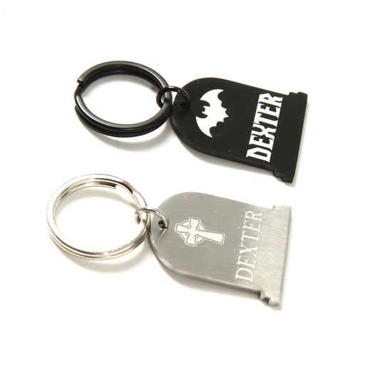 Personalized Pet Tag - Custom Engraved Tombstone Halloween Cat ID Tag - Stainless Steel