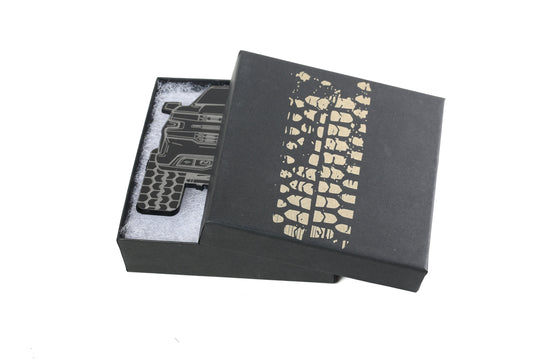 Pickup Truck Ornament - 4x4 Christmas Ornament With Gift Box & Tree Ribbon