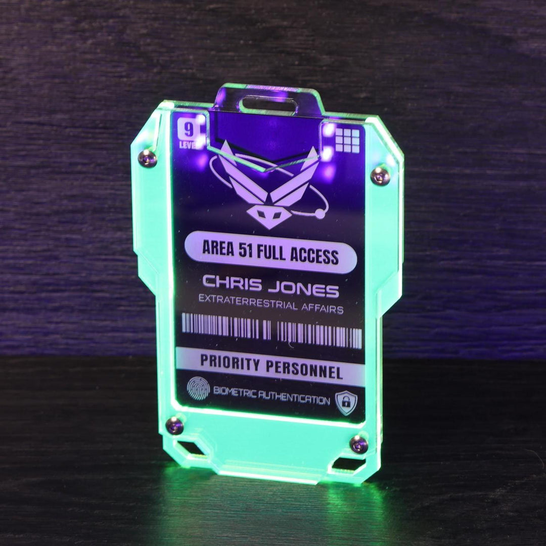 Cyberpunk ID Card Holder - Stylish Futuristic Badge & Keycard Accessory
