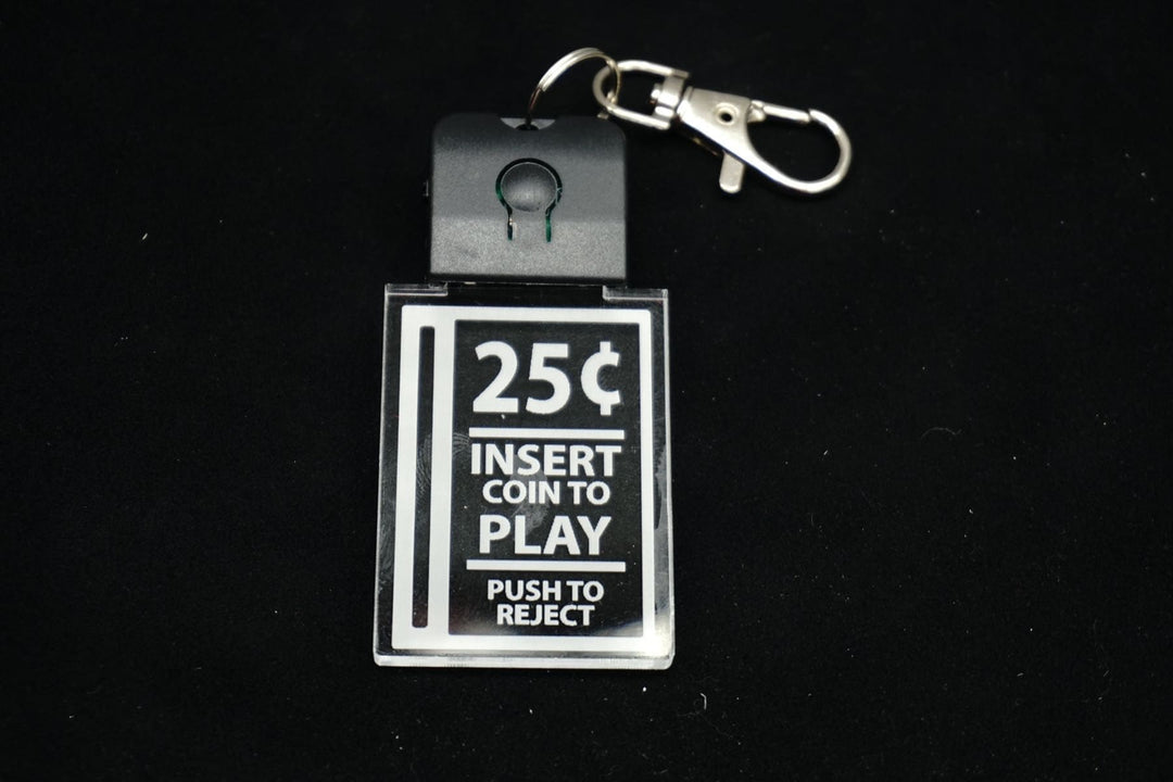 Retro Arcade Keychain - LED Insert Coin Gaming Accessory with USB Rechargeable Light