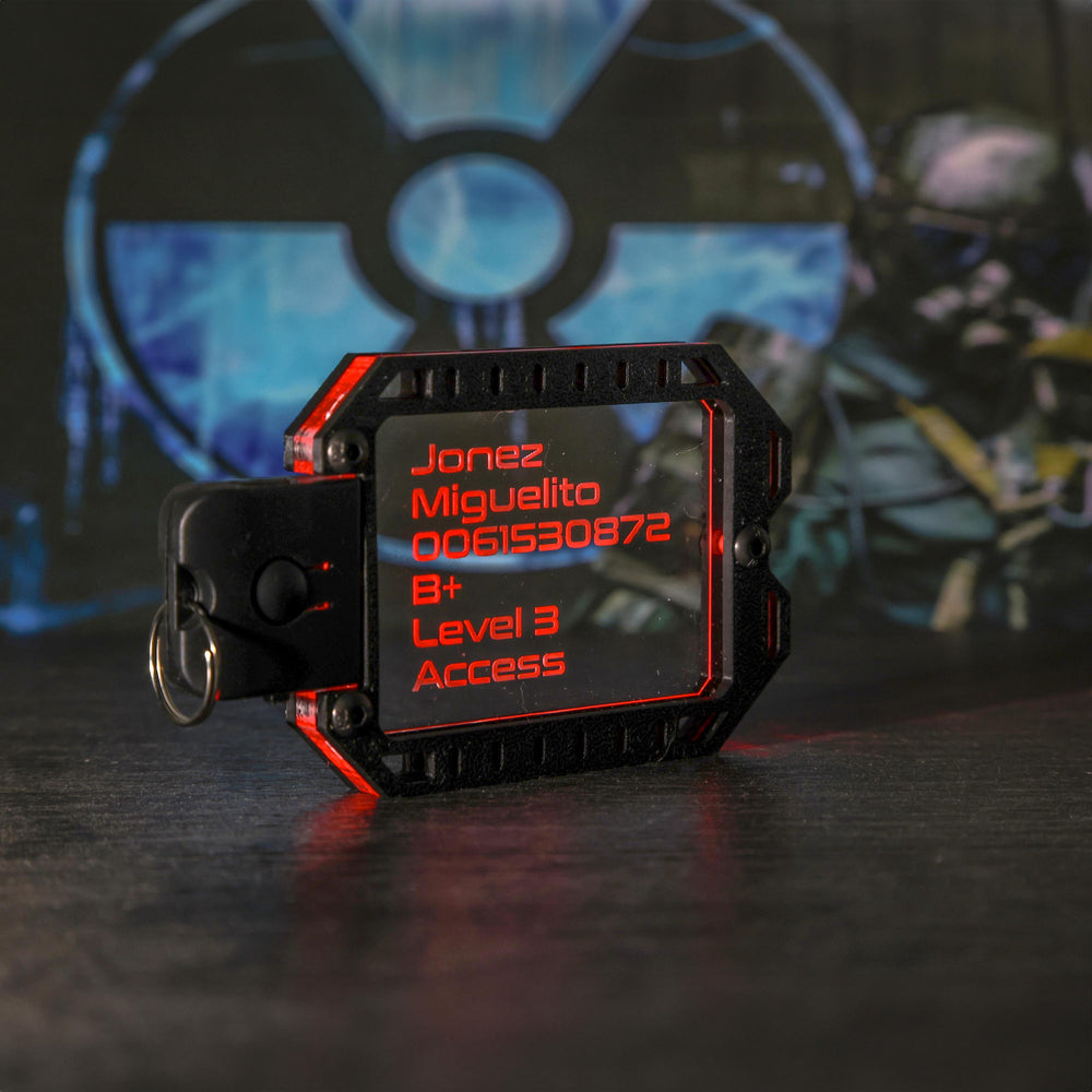 Cyberpunk LED Dog Tags – Custom Rechargeable Acrylic Military Badges for Cosplay