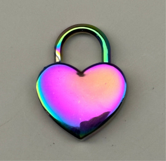 Puppy Play Collar Locks - Heart Shaped Mini Padlock Accessory for D-Ring Collars