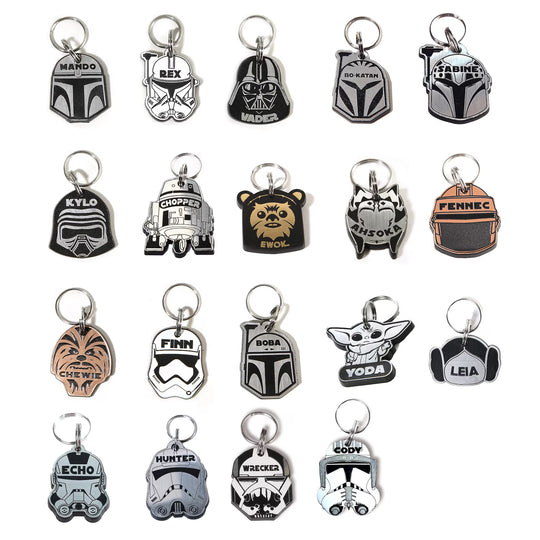 Personalized Kylo Ren Pet Tag – Custom Engraved Star Wars Pet ID