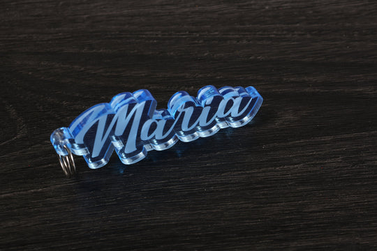 Custom Acrylic Keychain – Personalized Laser Cut Name Charm, Hand Assembled