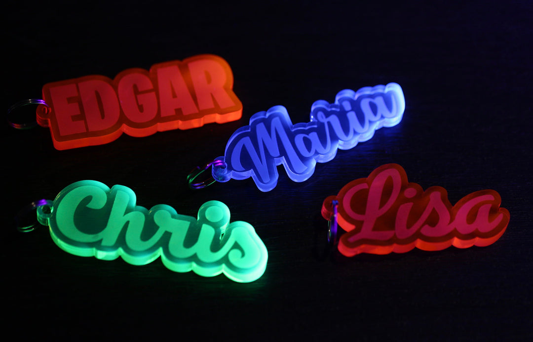 Custom Acrylic Keychain – Personalized Laser Cut Name Charm, Hand Assembled