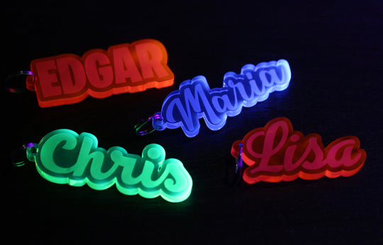 Custom Acrylic Keychain – Personalized Laser Cut Name Charm, Hand Assembled