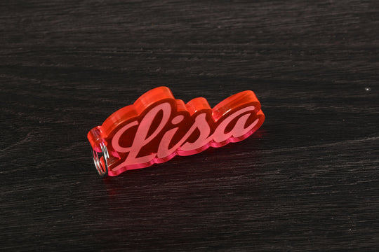 Custom Acrylic Keychain – Personalized Laser Cut Name Charm, Hand Assembled