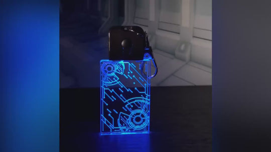 Color Changing Keychain - Cyberpunk LED Light Up Keychain with USB Charging Cord