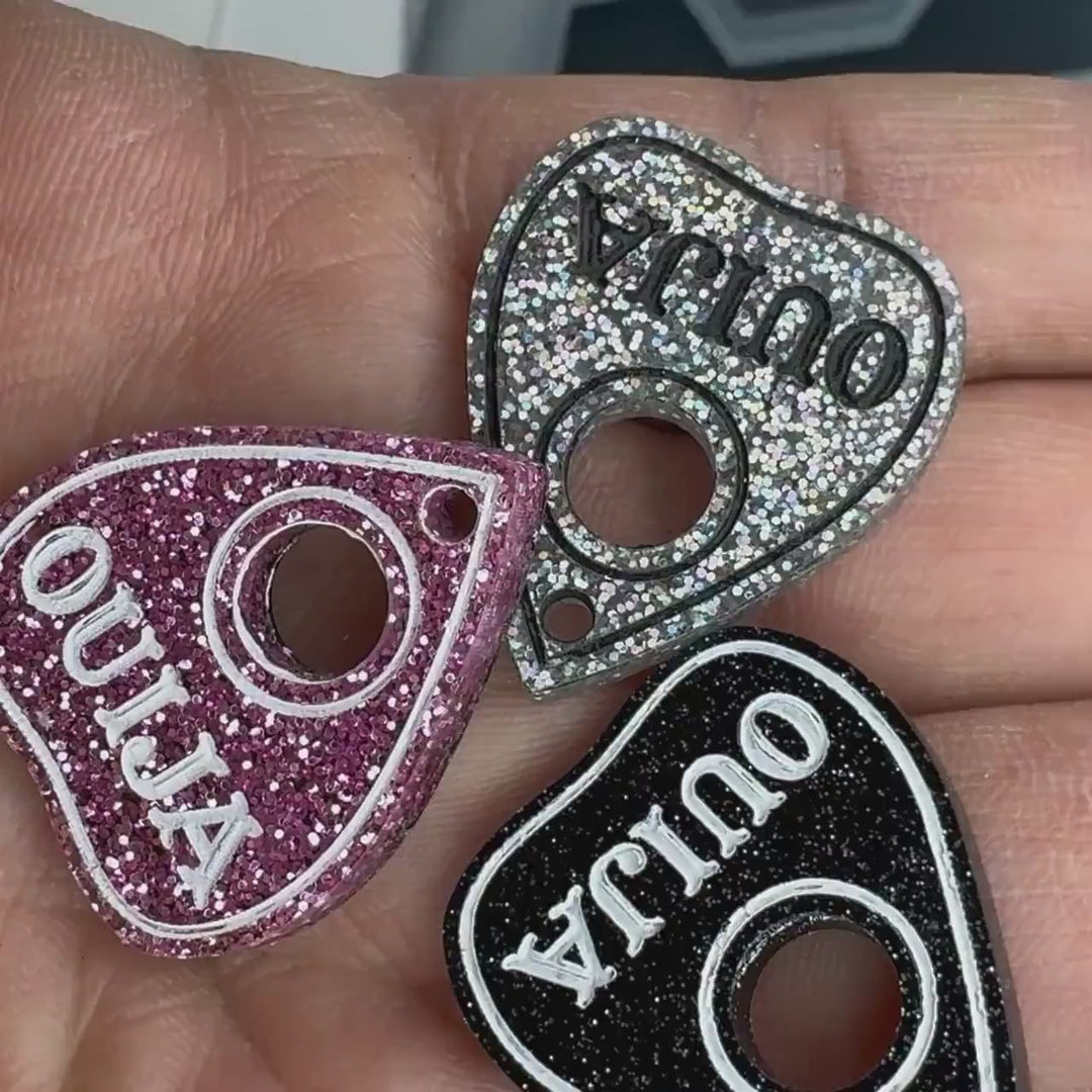 Ouija Pet Tag – Personalized Acrylic Pet Collar Tag with Stainless Steel Ring