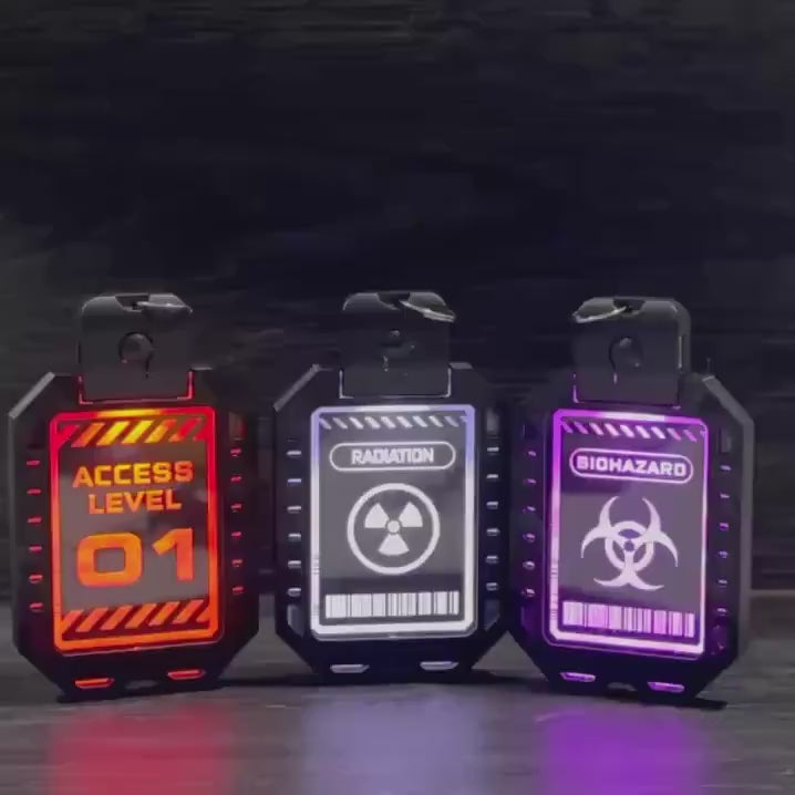 Cyberpunk LED Badges – Rechargeable Acrylic Cosplay Badge with Flash Mode