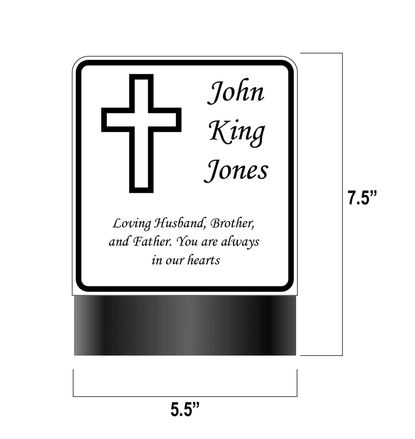 Personalized LED Cross Grave Marker - Outdoor light - Good to use as - in Gardens - memorials and more - Bereavement Sympathy gift - Cemetery marker