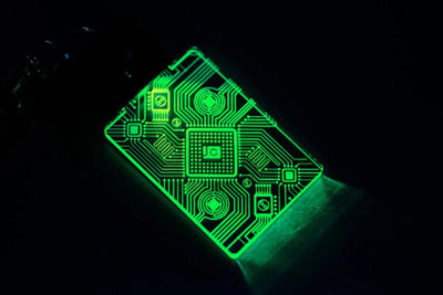 Cyber Punk Circuit Led Pendant - Circuit Board Led Necklace - Made in USA | Color Changing - Stocking Stuffer - Cyberpunk Keychain - Jones Creativity