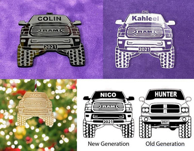 Personalized Ram Pickup Ornament - Ram Truck Ornament - Christmas Ornament - 4x4 Christmas Ornament -