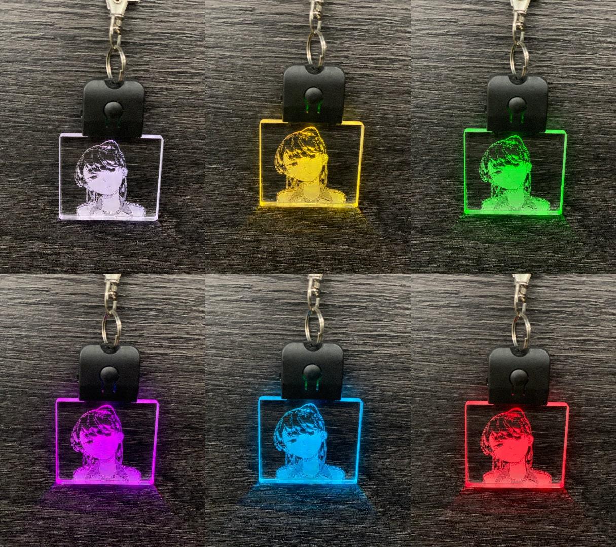 Komi Shouko - Komi-Cat - Light Up Keychain - Made in USA - Color Changing - Stocking Stuffer - Acrylic Key Chain - Komi Can't Wait - Jones Creativity