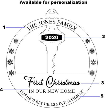 Personalized Our First Home Ornament / New House Ornament / First Christmas In Our New Home / New Home Gifts / New Home Keepsake / Home Key - Jones Creativity