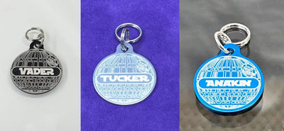 Personalized Star Wars Death Star dog tag, Sci-Fi Pet Tag, Star Wars Cat Tag, Star Wars Pet ID - Jones Creativity