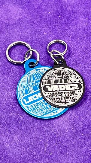 Personalized Star Wars Death Star dog tag, Sci-Fi Pet Tag, Star Wars Cat Tag, Star Wars Pet ID