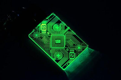 Cyber Punk Circuit Led Pendant - Circuit Board Led Necklace - Made in USA | Color Changing - Stocking Stuffer - Cyberpunk Keychain