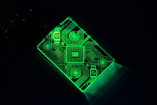 Cyber Punk Circuit Led Pendant - Made in USA | Color Changing - Stocking Stuffer - Cyberpunk Keychain - Jones Creativity