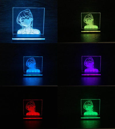 Komi-San - Komi Can't Communicate - Komi Shouko - Komi-Cat -  LED Edge-lit - Acrylic Lamp - Night Light - edge lit sign - Desk Light