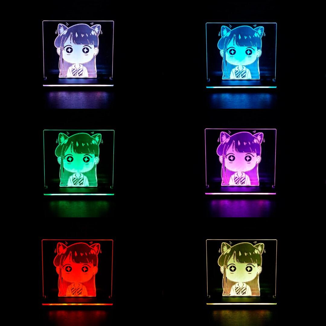 Komi-San - Komi Can't Communicate - Komi Shouko - Komi-Cat -  LED Edge-lit - Acrylic Lamp - Night Light - edge lit sign - Desk Light