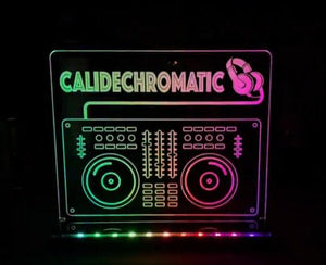DJ Board LED Sign - 16 Color Change - Acrylic Lamp - Night Light - Edge Lit - Desk Light - Jones Creativity