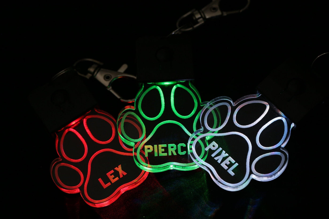 Personalized LED Dog Tag - Light Up Dog Tag - Color Changing - Stocking Stuffer - LED Dog Tag - Acrylic Name Tag - Jones Creativity