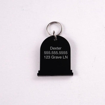 Grave Perfection - Tombstone Personalized Pet Tag - Halloween Cat ID Tag - Spirit Friendly - Dog ID Tag - Witch Pet Tag - Spooky Pet Tag - Jones Creativity