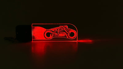 TRON Legacy - Encom-786 Light Cycle - LED Illuminated Keychain - Perfect as a gift for a fan. - Made in the USA! - Led Zipper Pull - Jones Creativity