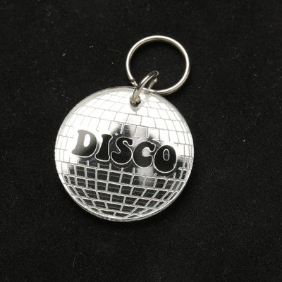 Personalized Disco Ball Pet Tag - Personalized Mirror Ball Pet ID Tag - Disco Pet Tag - Mirror Disco Ball Pet ID Tag - Custom Pet Tag
