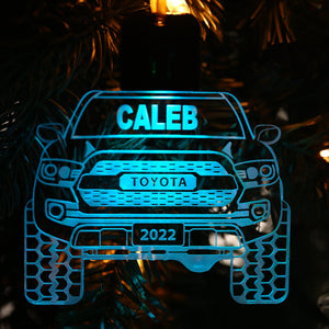 Personalized LED 4x4 Truck Ornament - Personalized LED Truck Ornament - Made in USA - Color Changing - Stocking Stuffer - Jones Creativity