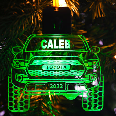Personalized LED 4x4 Truck Ornament - Personalized LED Truck Ornament - Made in USA - Color Changing - Stocking Stuffer