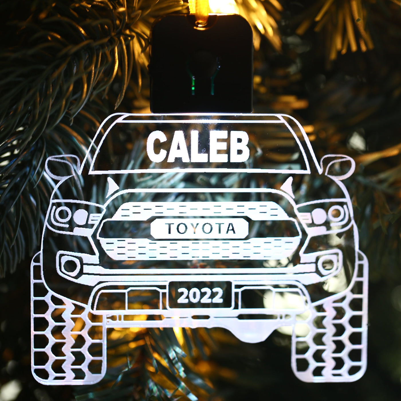 Personalized LED 4x4 Truck Ornament - Personalized LED Truck Ornament - Made in USA - Color Changing - Stocking Stuffer
